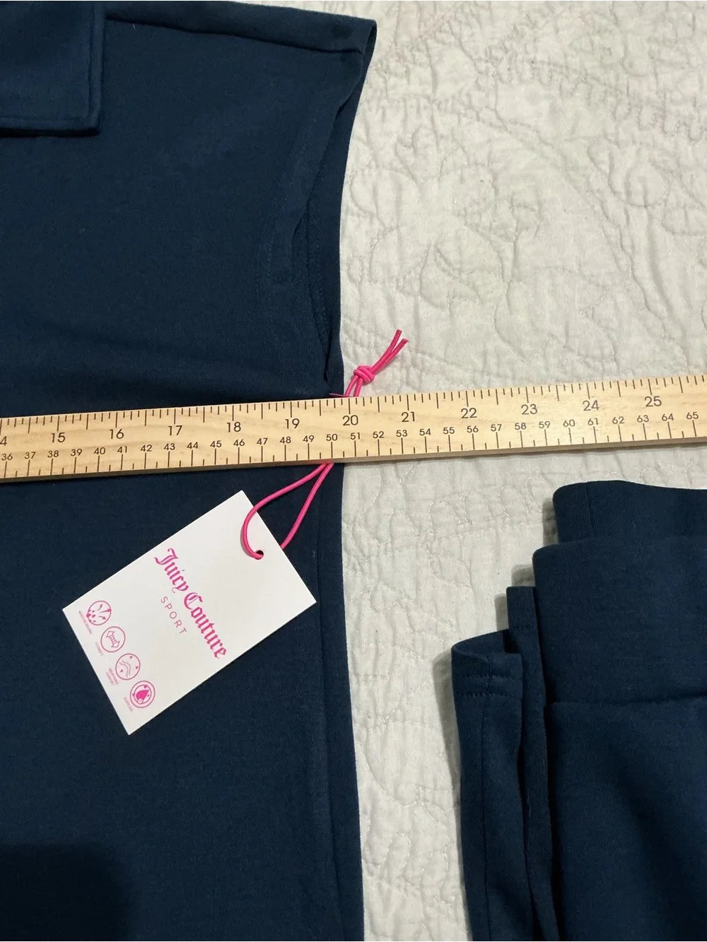 NWT Juicy Couture Sport Navy 2-Piece Set 1/4 Zip Sweatpants Size L